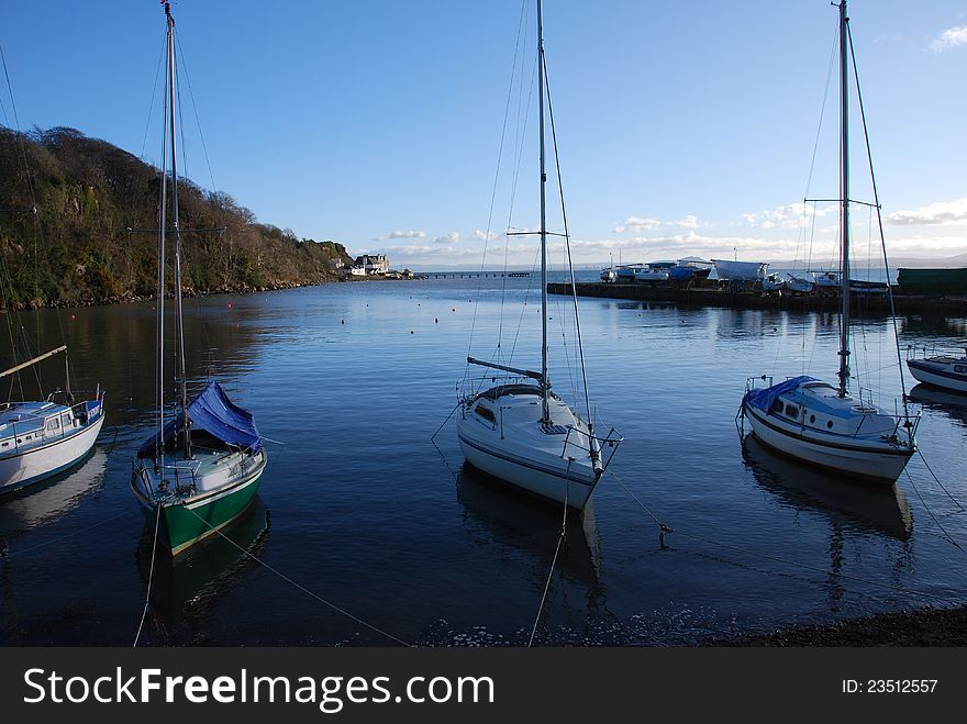 A view of the small harbour at the Fife coastal village of Aberdour. A view of the small harbour at the Fife coastal village of Aberdour