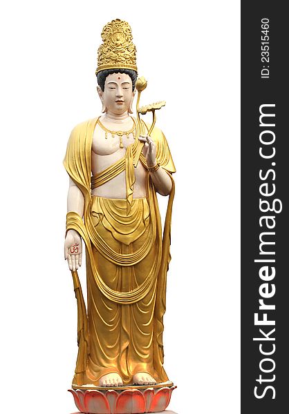 Guan Yin on a white background with Clipping Part