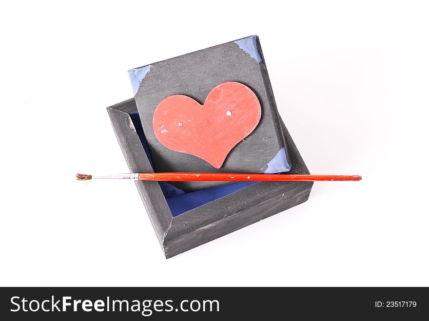 Black and Red Heart Box