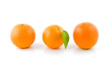 Three Oranges Lie In One Row Royalty Free Stock Photos Three Oranges Lie In One Row Royalty Free Stock Photos