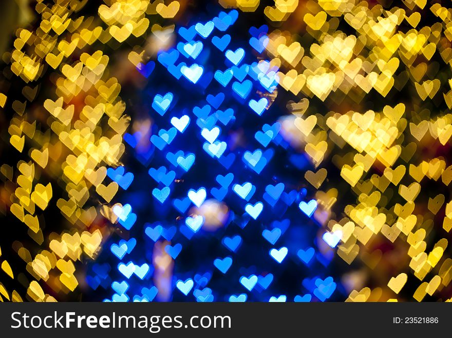 Blurred Of Heart Shape Christmas Light