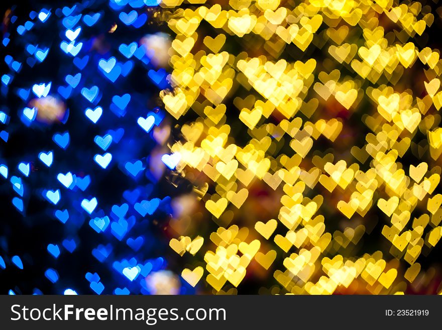 Blurred of heart shape christmas light, Can be used as background
