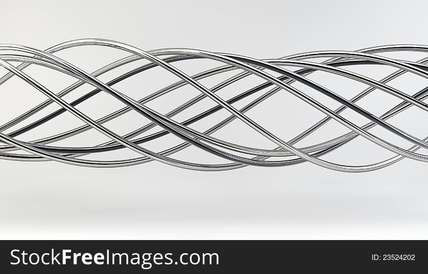 Twisting metal over neutral background. Twisting metal over neutral background