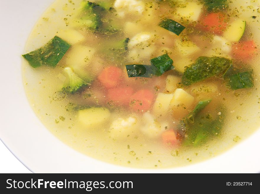 Soup of ten vegetables close up