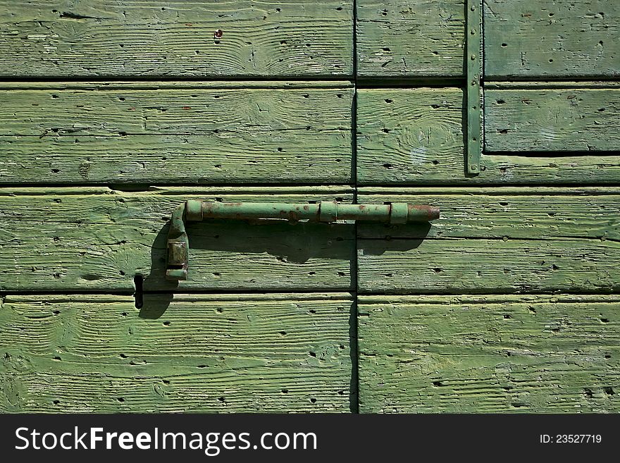 Old door detail with lock