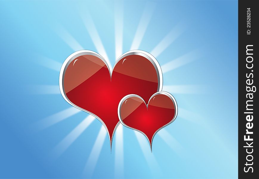 Vector illustration of Valentines hearts.