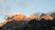 Sunset,Snow Mountain Stock Image Sunset,Snow Mountain Stock Image