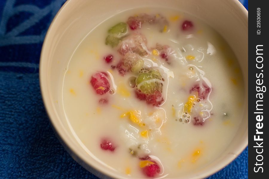 Thai sweetmeat with colorful ball