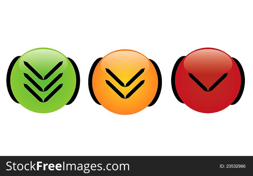 Vector illustration of glossy download buttons. Vector illustration of glossy download buttons