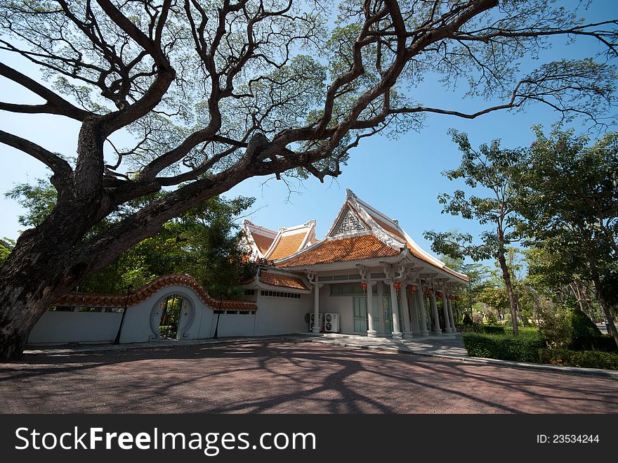 Chinese building in Burapha University, Chonburi, Thailand.