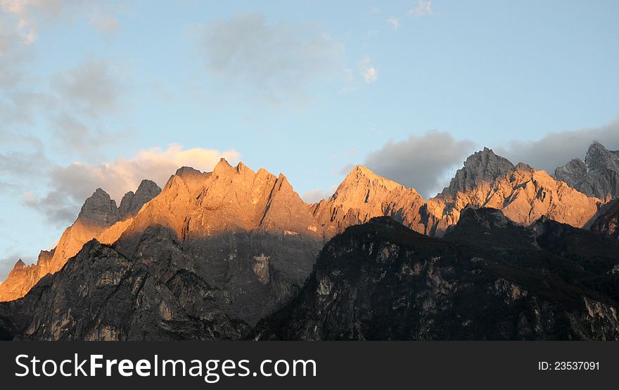 Sunset of Jade Dragon Snow Mountain,Lijiang,China. Sunset of Jade Dragon Snow Mountain,Lijiang,China