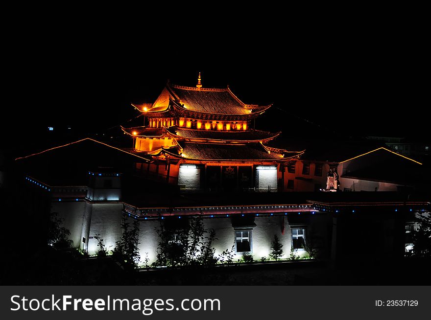 A tibetan building at shangrila,Yunnan,China.