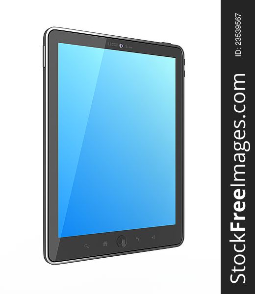 High-Detailed Ipade - like generic Portable Tablet PC on White Background, 3D Render.