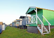 Row Of Beach Huts Stock Images Row Of Beach Huts Stock Images