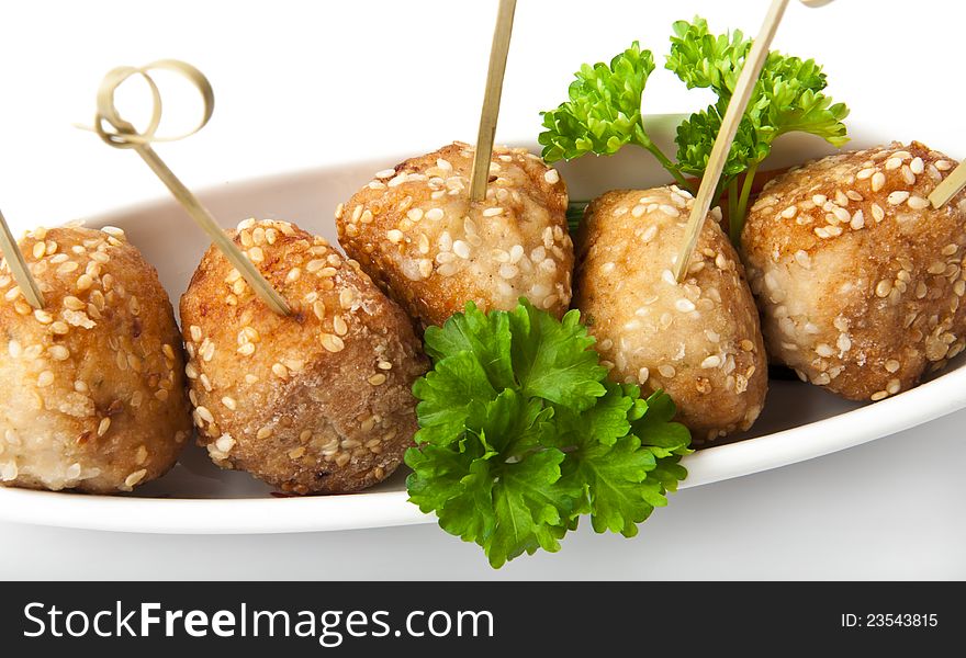 Meatballs isolated on white background