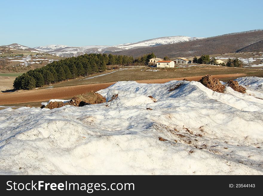 A view of Colfiorito village in Umbria