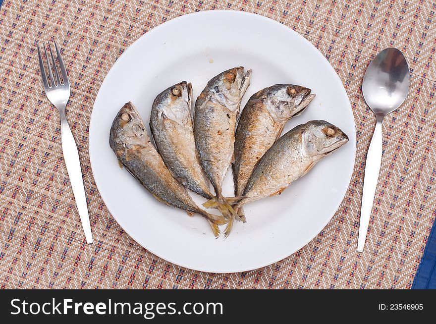 Fried of mackerel fish is local food in eastern and of Thailand