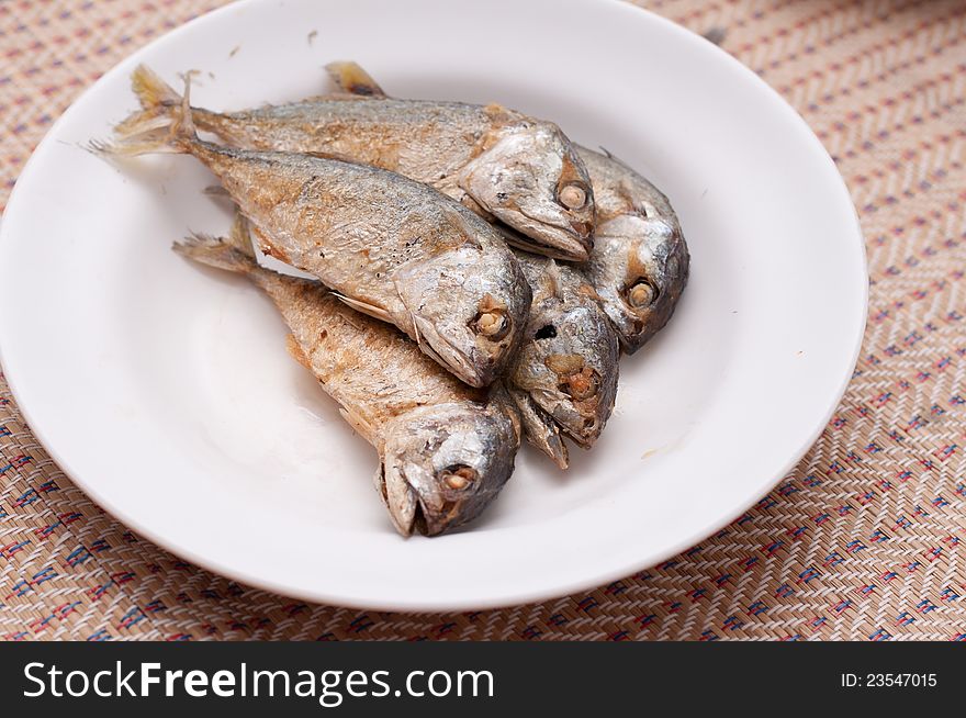 Fried of mackerel fish is local food in eastern and of Thailand