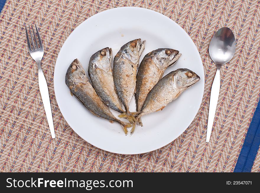 Fried of mackerel fish is local food in eastern and of Thailand