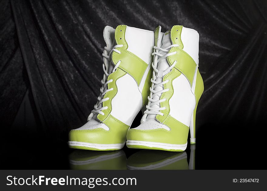 Sporty Green High Heel Shoes. Sporty Green High Heel Shoes