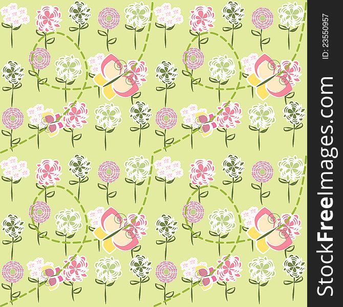 Spring Seamless Background with Flower. Spring Seamless Background with Flower