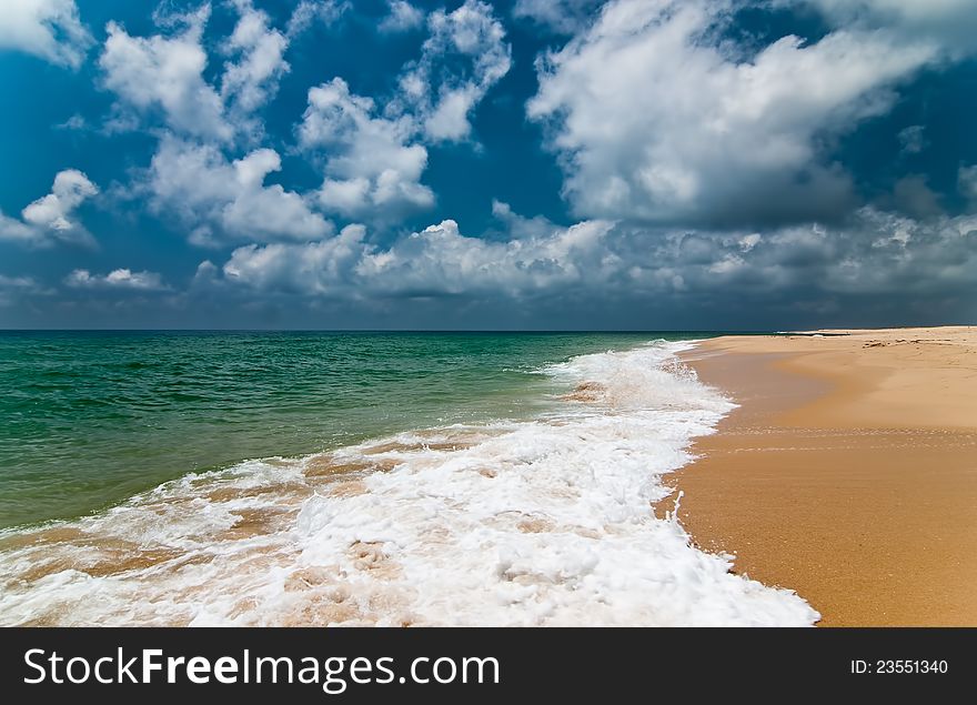 Deserted beach on the island. Faro. Spain. Deserted beach on the island. Faro. Spain.