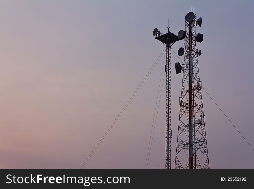 Antenna signals and telecommunications towers.