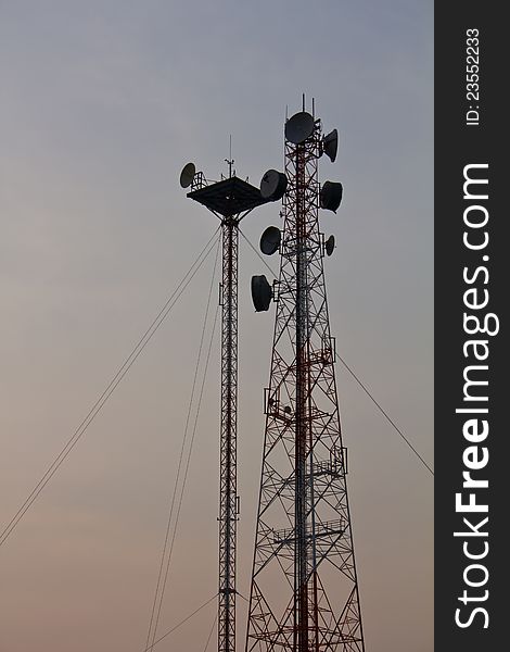 Antenna signals and telecommunications towers.