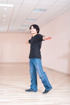 Young Cheerful Dancer Man Royalty Free Stock Photography