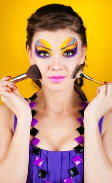 Close-up Portrait Of Sexy Woman With Make-up Stock Photo Close-up Portrait Of Sexy Woman With Make-up Stock Photo