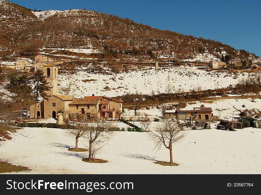 Image of mountain village in Italy. Image of mountain village in Italy