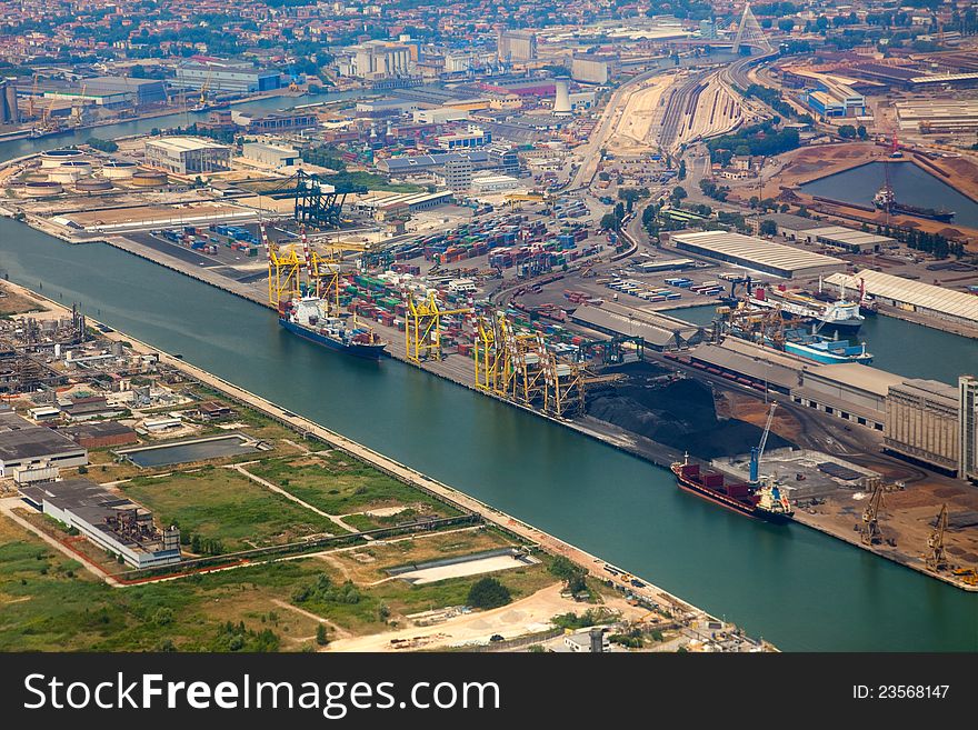 Cargo Harbor / Aerial View / industrial