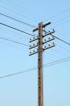 Old Electric Steel Pole Royalty Free Stock Image Old Electric Steel Pole Royalty Free Stock Image