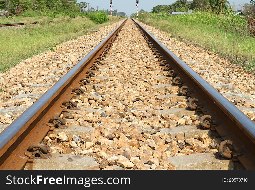 Old railway in a rural scene