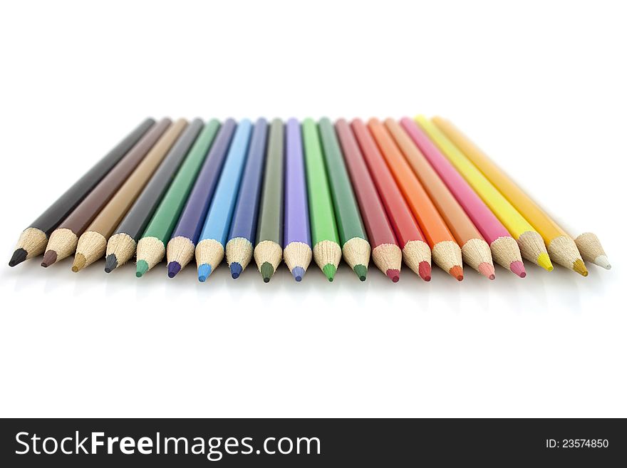 Color pencils  in white