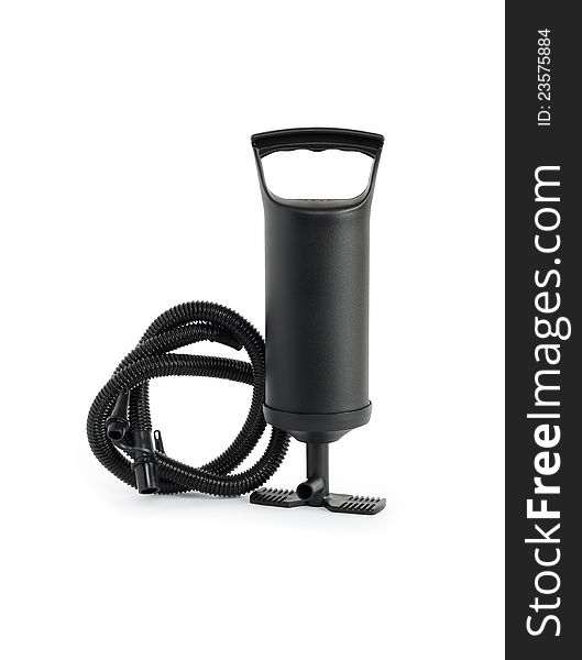 Black air pump isolated on white background with clipping path. Black air pump isolated on white background with clipping path