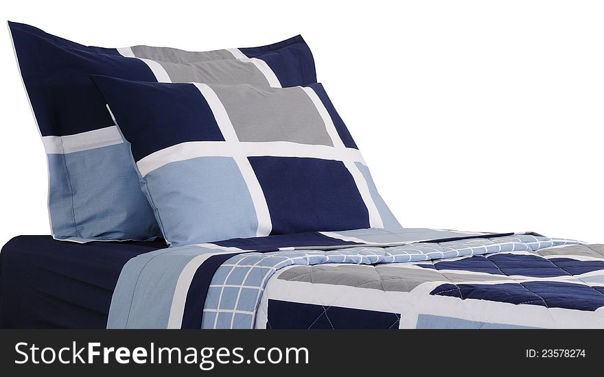 Side view of a bed against white background. Side view of a bed against white background.