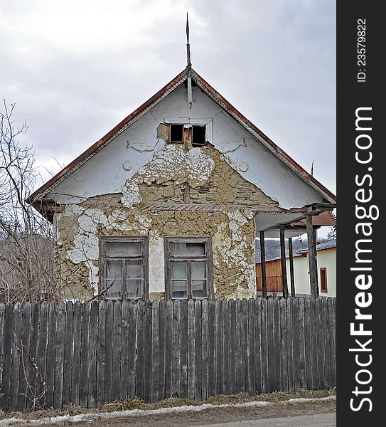 Generic transylvania rural household with old house. Generic transylvania rural household with old house