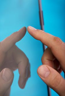 Hand Touching Screen Royalty Free Stock Photos Hand Touching Screen Royalty Free Stock Photos