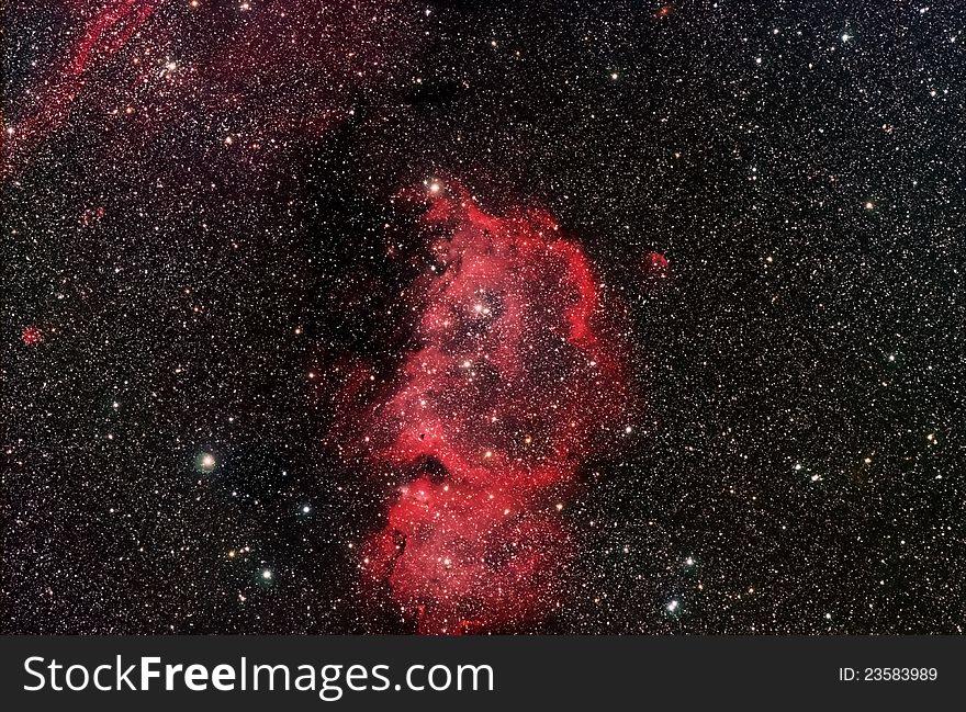 Actual astrophotograph. ic1848 in the Constellation Cassiopeia. Sometimes called the Emperor Nebula. You may be able to imagine one or more different faces. A profile, a Ben Franklin, and turned upsided down, maybe an Einstein. Also called the Soul nebula because of its close proximity to the Heart Nebula. Also known as The Baby. Actual astrophotograph. ic1848 in the Constellation Cassiopeia. Sometimes called the Emperor Nebula. You may be able to imagine one or more different faces. A profile, a Ben Franklin, and turned upsided down, maybe an Einstein. Also called the Soul nebula because of its close proximity to the Heart Nebula. Also known as The Baby