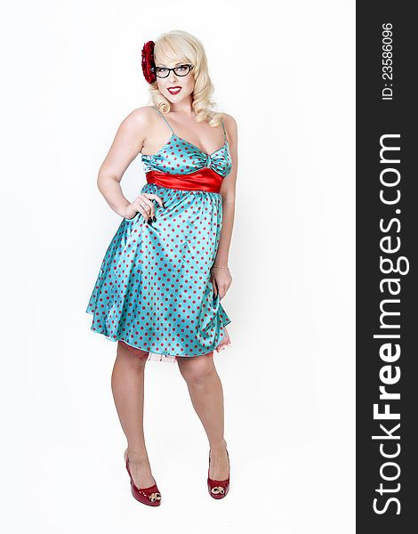 Gorgeous blonde pin up model posing. Gorgeous blonde pin up model posing