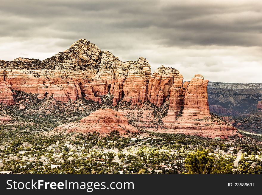 Scenic HDR landscape of red rocks in Sedona, Arizona. Scenic HDR landscape of red rocks in Sedona, Arizona