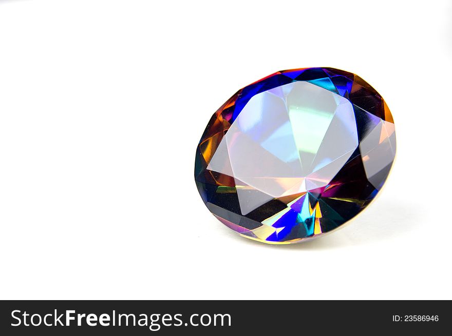 Mystic Topaz Faceted Gemstone Isolated On White