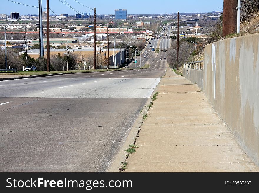 It is a highway across the big modern city,USA. It is a highway across the big modern city,USA.