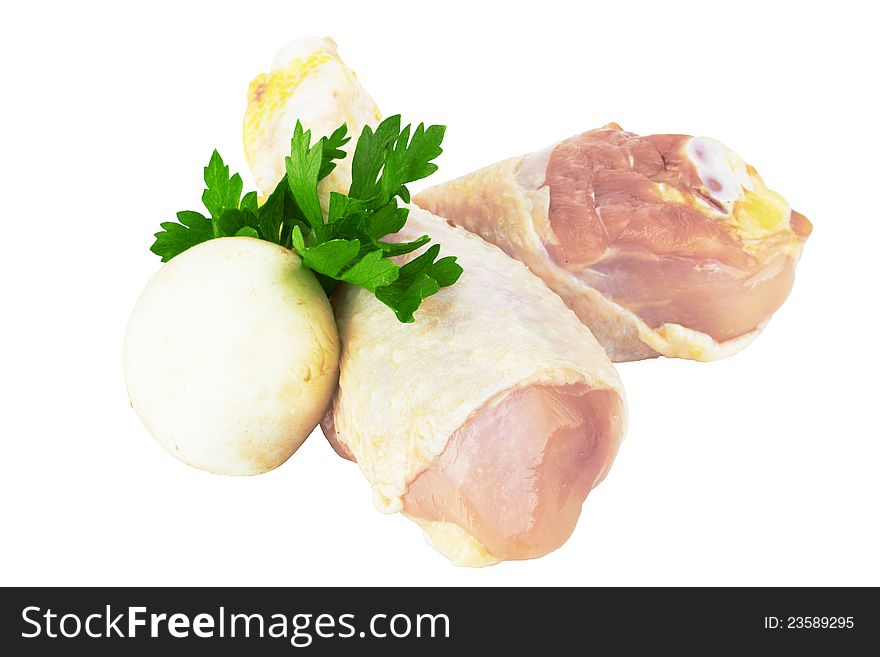 Chicken legs isolated on white