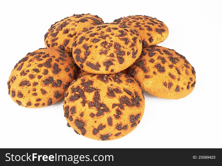 Chocolate homemade pastry on white background. Chocolate homemade pastry on white background