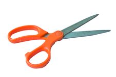 Scissors With A Orange Stock Photography Scissors With A Orange Stock Photography