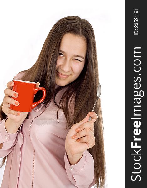 Woman Holding A Cup Of Coffee
