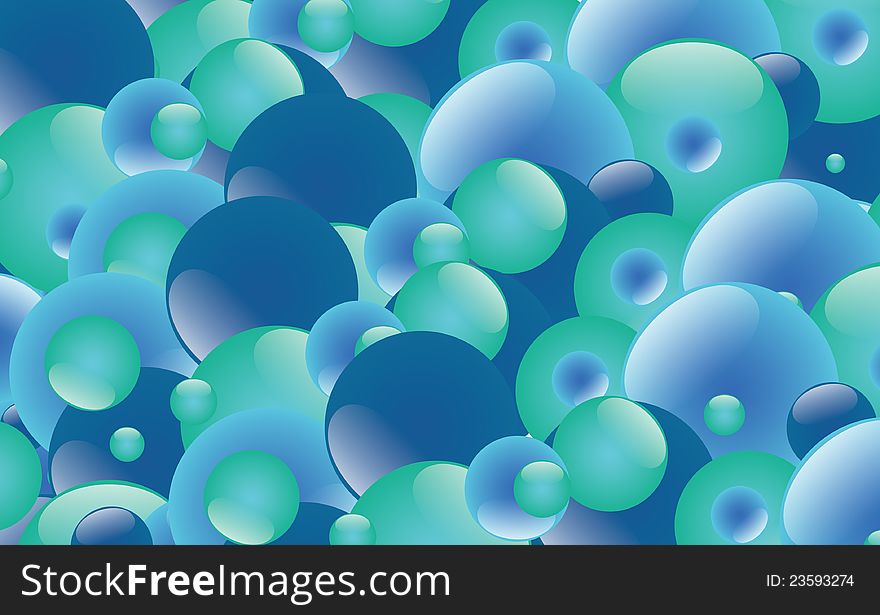 Vector illustration with lot of glossy bubbles