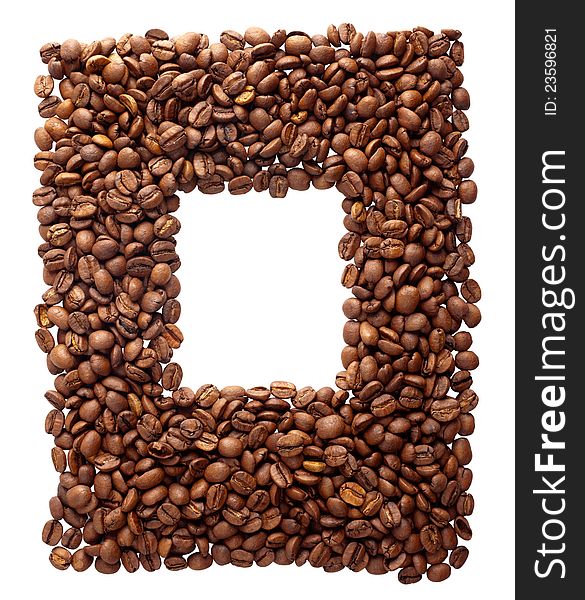 A frame made from coffee beans isolated on white. Clipping path included. A frame made from coffee beans isolated on white. Clipping path included.